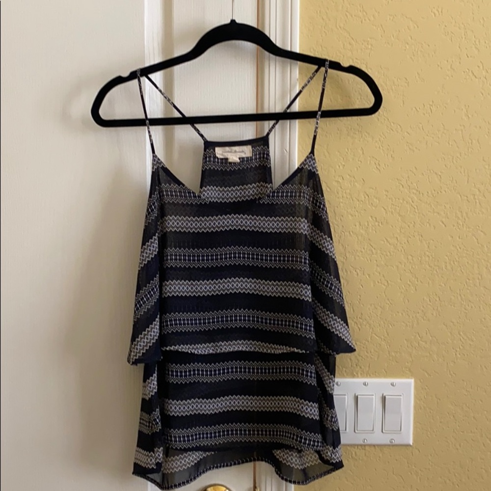 Navy blue and white tank